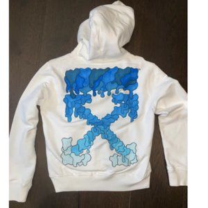 OFF-WHITE Marker Hoodie Blue/White